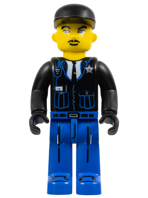LEGO 4j017: Police – Blue Legs, Black Jacket, Black Cap