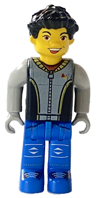 LEGO cre004: Max, Black Torso, Light Gray Arms, Blue Legs