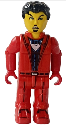 LEGO js011: Bank Robber with Red Legs and Black Hair