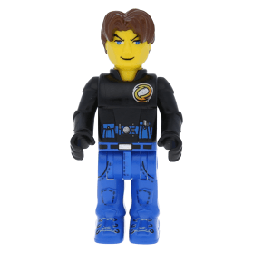 LEGO minifigure js028 – Jack Stone – Black Jacket, Blue Legs