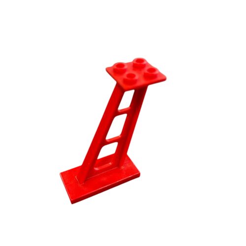 LEGO 4476b: Ondersteuning van 2 x 4 x 5 staander hellende, 5 mm brede palen Rood