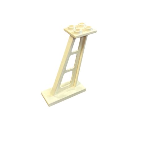 LEGO 4476b: Ondersteuning van 2 x 4 x 5 staander hellende, 5 mm brede palen Wit