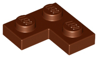 LEGO 2420: Plate 2 x 2 Corner Reddish Brown