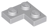 LEGO 2420: Plate 2 x 2 Corner Light Bluish Gray