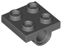 LEGO 2444: Dark Bluish Gray Plate, Modified 2 x 2 with Pin Hole