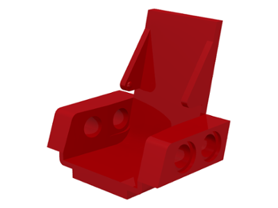 LEGO 2717: Red Technic Seat 3 x 2 Base