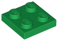 LEGO 3022: Green Plate 2 x 2