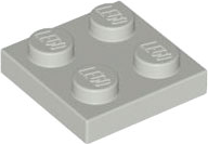 LEGO 3022: Light Gray Plate 2 x 2