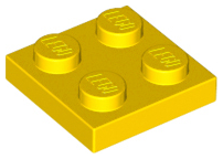 LEGO 3022: Yellow Plate 2 x 2