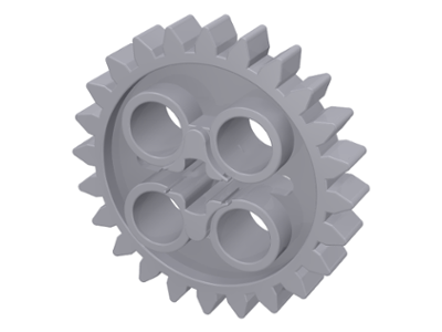 LEGO 3648: Light Gray Technic, Gear 24 Tooth with 1 Axle Hole