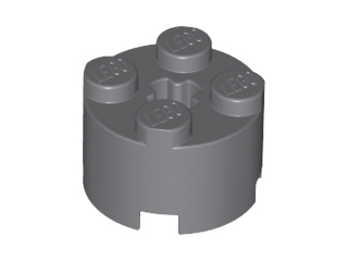 LEGO 3941: Brick, Round 2 x 2 with Axle Hole Dark Bluish Gray