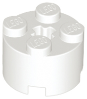 LEGO 3941: Brick, Round 2 x 2 with Axle Hole White