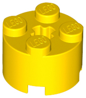 LEGO 3941: Brick, Round 2 x 2 with Axle Hole Yellow