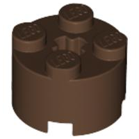 LEGO 3941: Brick, Round 2 x 2 with Axle Hole Brown