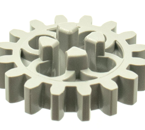 LEGO 4019: Light Gray Technic, Gear 16 Tooth – Axle Hole with Open Sides