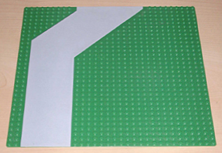 LEGO 4478p01:Baseplate, Road 32 x 32 with Light Gray Driveway Angled Pattern