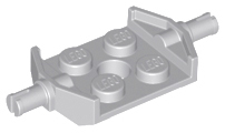 LEGO 6157: Plate, Modified 2 x 2 with Wheels Holder Wide and Hole Light Bluish Gray