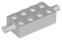 LEGO 6249: Light Bluish Gray Brick, Modified 2 x 4 with Pins