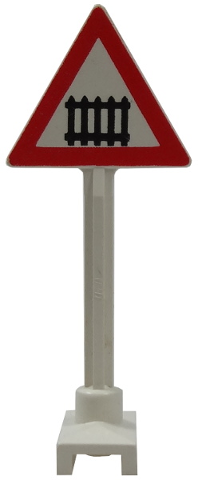 LEGO 649p01: Road Sign Triangle with Level Crossing Pattern