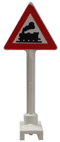 LEGO 649pb06: Road Sign Triangle with Train Engine Pattern