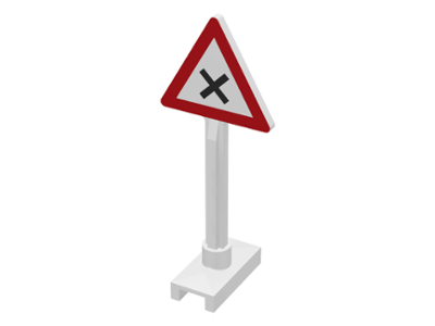 LEGO 649pb12: Road Sign Triangle with Dangerous Intersection Pattern