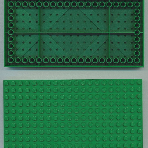 LEGO 700eD2: Brick 10 x 20 with Bottom Tubes in Single Row Around Edge, with Dual ‘+’ Cross Supports