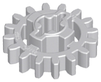 LEGO 94925: Light Bluish Gray Technic, Gear 16 Tooth – Axle Hole with Closed Sides