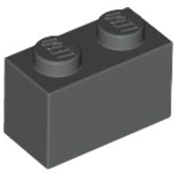 LEGO 3004: Dark Gray Brick 1 x 2