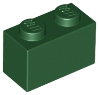 LEGO 3004: Dark Green Brick 1 x 2