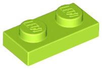 LEGO 3023: Lime Plate 1 x 2