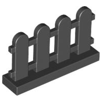 LEGO 33303: Black Fence 1 x 4 x 2 Paled (Picket)