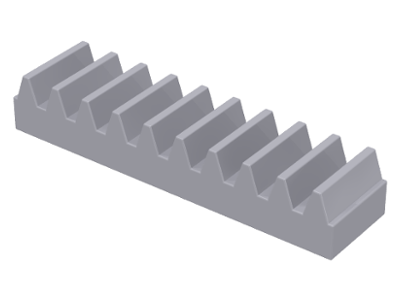 LEGO 3743: Light Bluish Gray Technic, Gear Rack 1 x 4