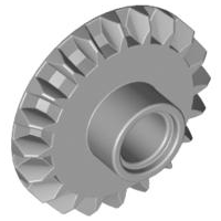 LEGO 87407: Light Bluish Gray Technic, Gear 20 Tooth Bevel with Pin Hole